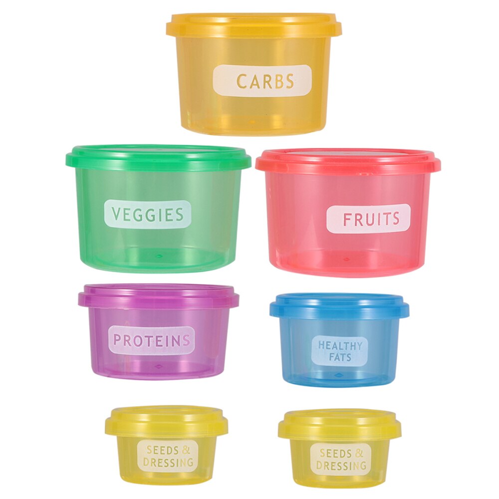 1 Set 7 Pcs Dieet Portion Control Containers Vers Houden Voedsel Doos Multifunctionele Voedsel Storage Case (Hieronder 300ml)