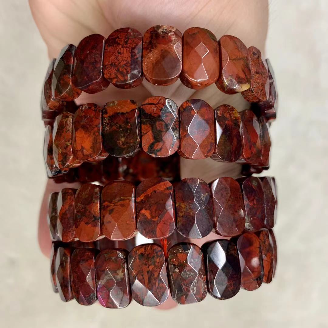 Natürliche Brekzien Jasper Stein Armbinde Natürliche Edelstein Schmuck Armreif Für Mann Für Frau !
