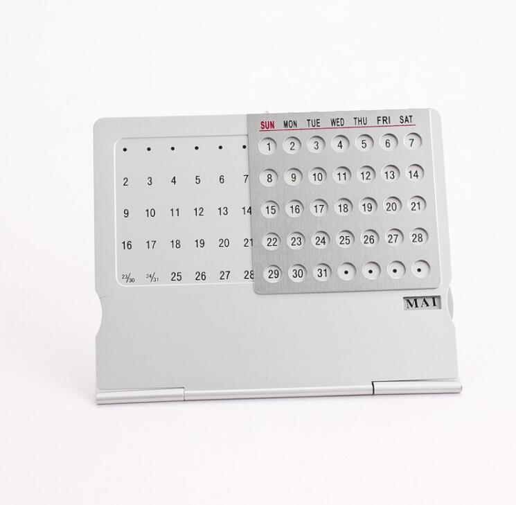 Aluminum Perpetual Calendar , Mini Portable Permanent Calendar