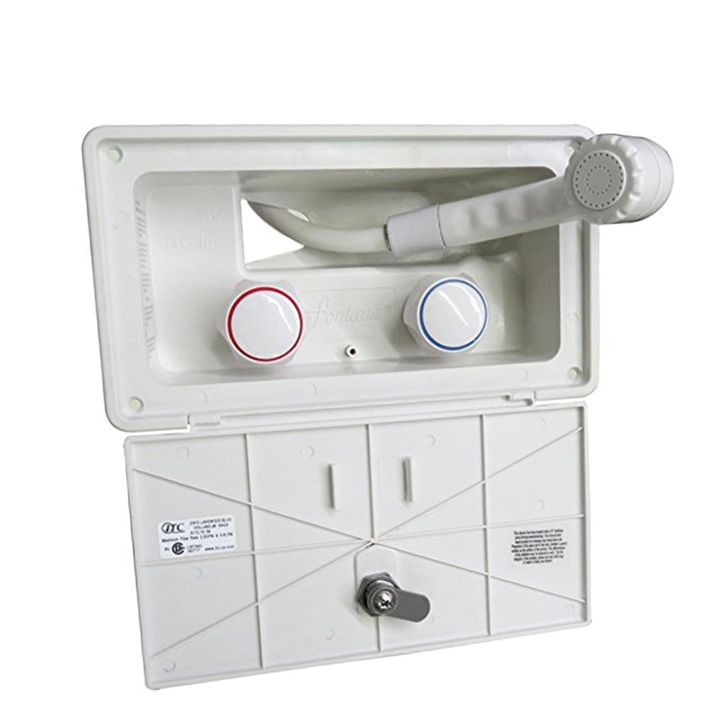 HAND HELD LOCKING SHOWER RV Camper Exterior Outside Outdoor White 97023-A