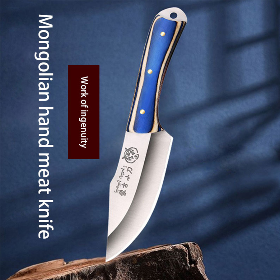 Mongolian Multi-Purpose Canivete, Faca Comer Carne, Faca Pequena Vegetal, Lidar com, Carne, Churrasco, Ao ar livre, Fruta