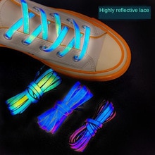 3 Kleuren Holografische Reflecterende Schoenveters High-Bright Reflecterende Platte Veters Dubbelzijdig Reflecterende Sneakers Veters