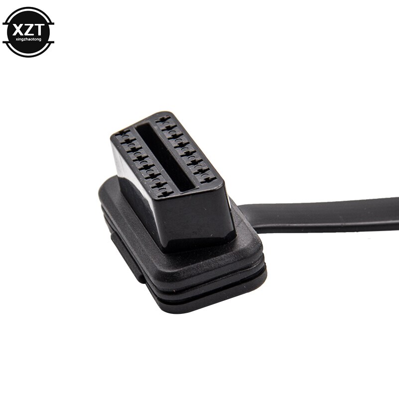 Cable plano Delgado OBD, Conector de escáner de diagnóstico, ELM327, 2 Interfaces, macho a hembra, extensión OBDII,