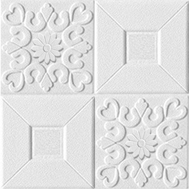 35*35cm 3D Wall Stickers Ceiling Panel Roof Decor Waterproof Self-Adhesive Foam Wallpaper Living Room Kitchen TV Backdrop: white / 35x35cmx10pcs