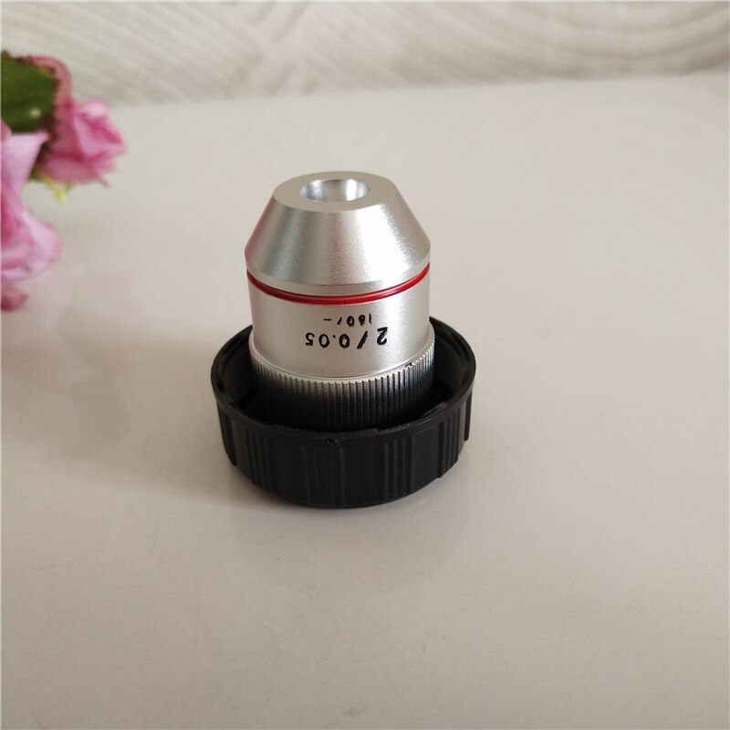2 Times 195 Lab Educational Biological Microscope Achromatic Objective Lens 2X Optical Lens with Standard RMS Thread 20.2mm