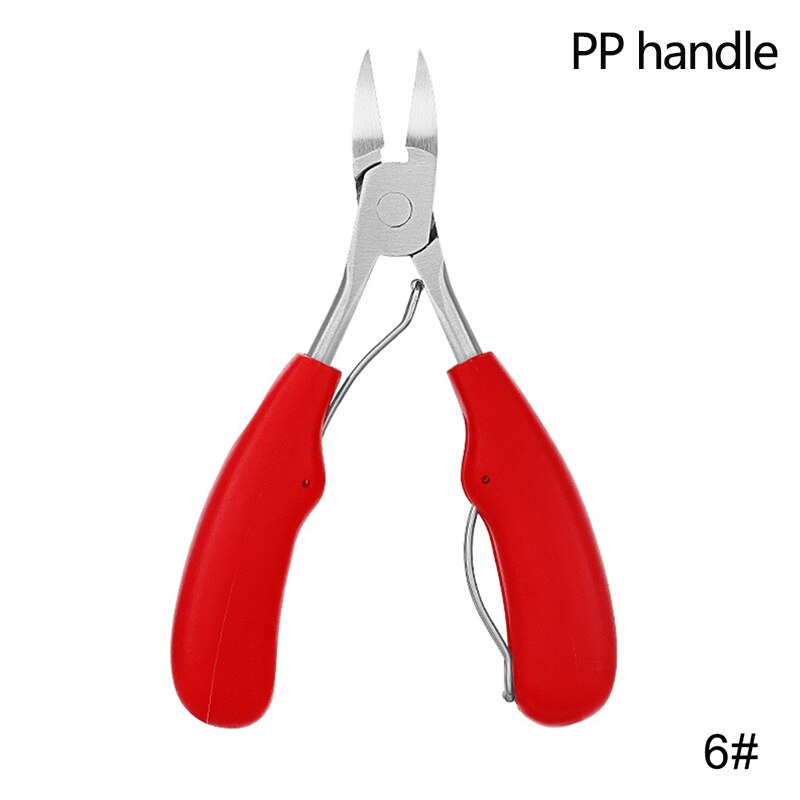 Pinzas para cortar las uñas de los dedos, fórceps para cortar las cutículas, instrumentos de cuidado de los pies para manicura y pedicura: Red pp handle