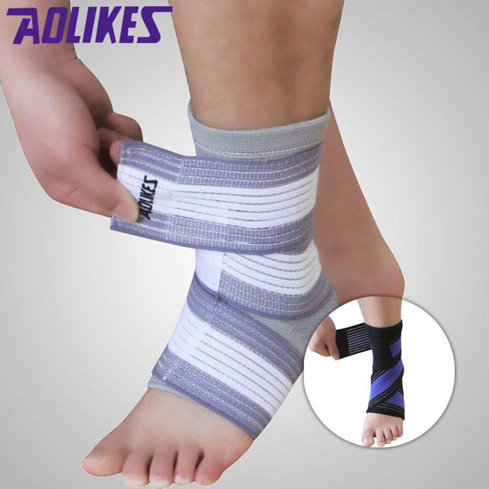 Aolikes 1 Paar Professionele Stretch Sport Gewikkeld Stam Enkel Ondersteuning Protector Bandage Voor Fitness Running Basketbal