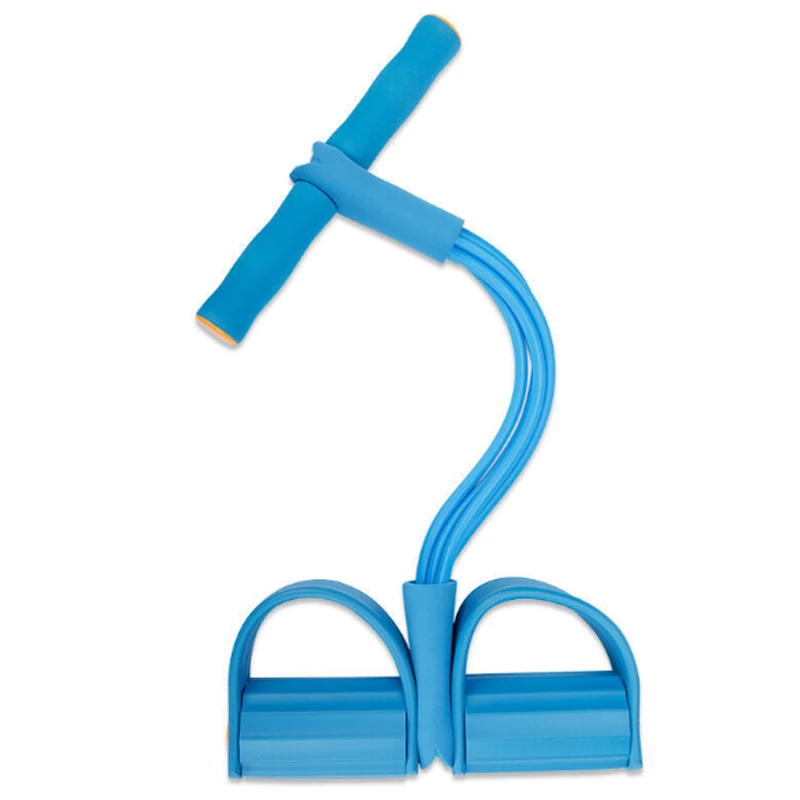 Equipo de ejercicio para gimnasio en casa, cuerda de tracción, Pedal, extractor de tobillo, cuerda elástica para Fitness en interiores, , 4 unidades: Azul