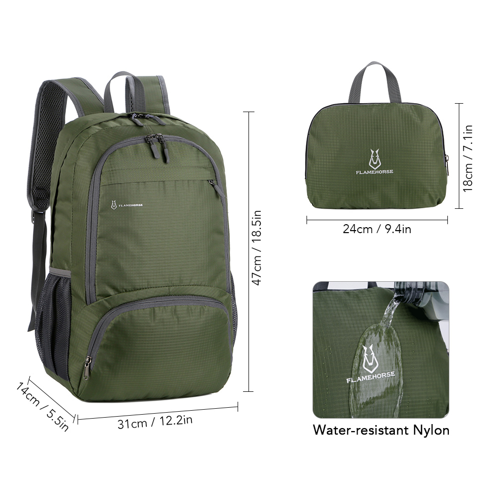 Opvouwbare Rugzak Mannen Vrouwen Waterdichte Outdoor Tas Lichtgewicht Handige Dagrugzak Waterbestendig Rugzak voor Camping Fietsen Reizen