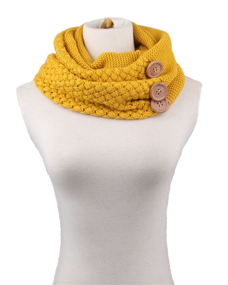 Écharpe en tricot Infinity pour femmes, cache-col épais et , à la , pour l&#39;hiver, YG121: NO 4 yellow