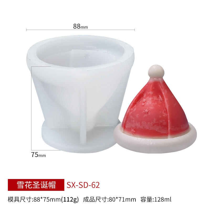 Stampo per candele in silicone 3D albero di Natale pupazzo di neve Decorazione natalizia fai da te artigianato gesso in resina stampo in argilla di cemento regalo di Natale: esercito verde