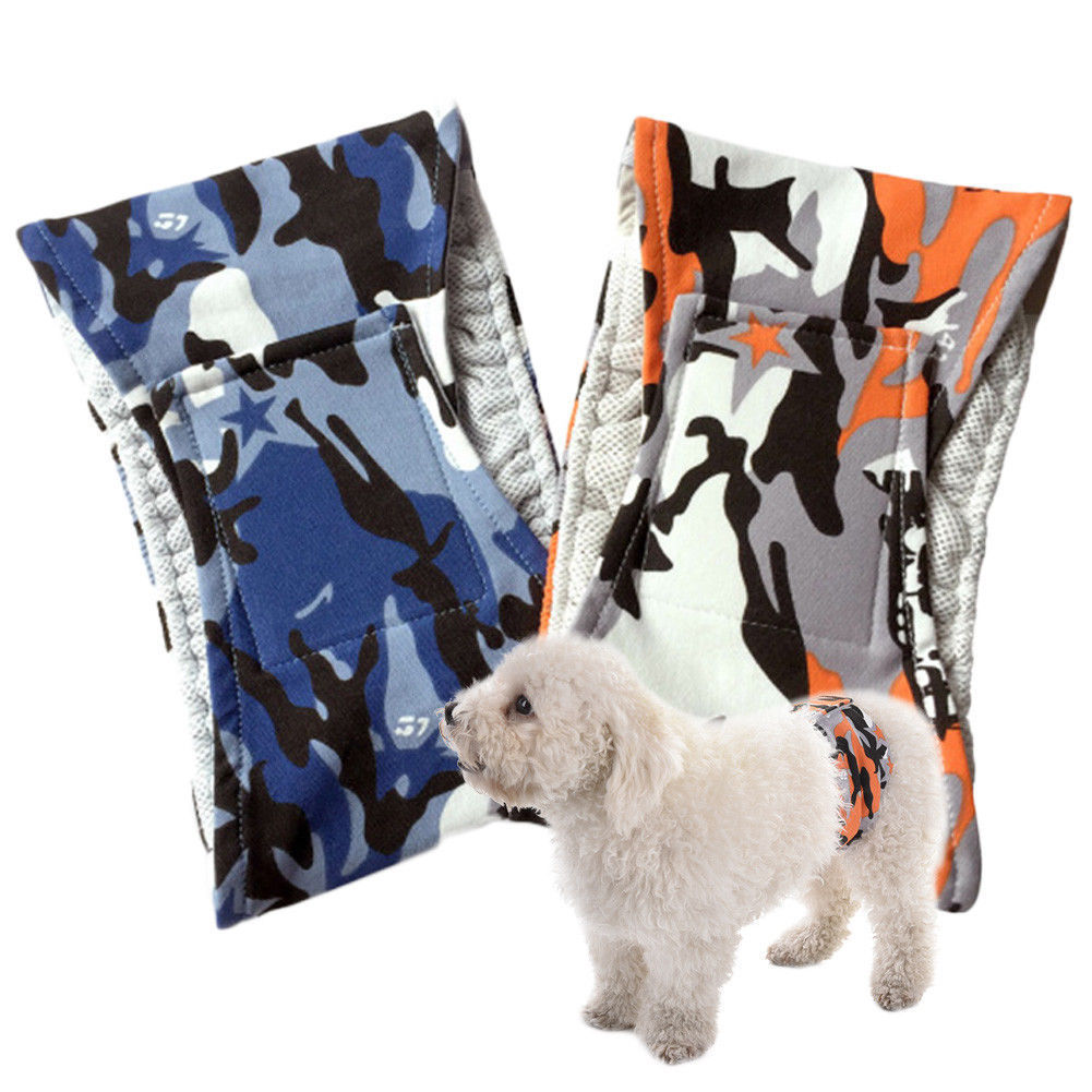 1Pcs Katoenen Doek Mannelijke Hond Buik Wrap Band Luier Nappy Broek Puppy Sanitair Ondergoed S-XL