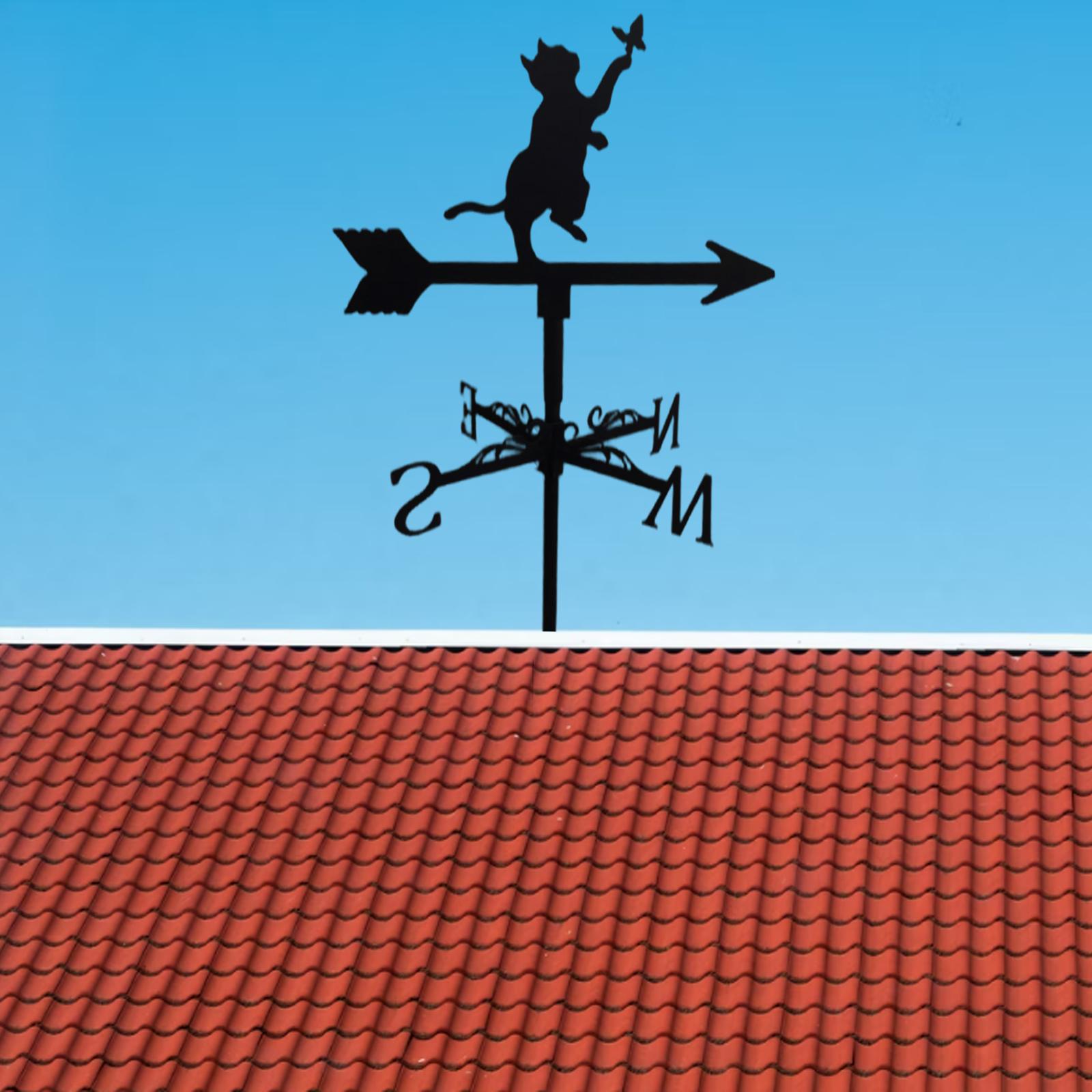 Roof Weather Vane Garden Farm Wind Direction Indicator Stainless Steel Scene Measuring Tool Garden Yard Decoration