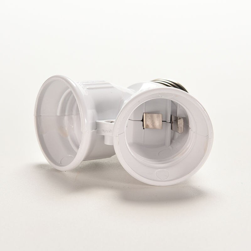 Hvit lampe pære sokkel  e27 lamper holder omformer pære belysning 1 til 2 splitter tilpasse omformer  e27 ledet halogen lys 1 stk
