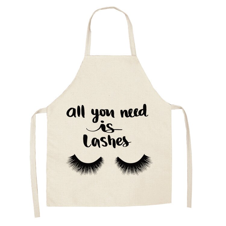 Cils des yeux imprimés maison cuisine tablier propre imperméable à l'eau résistant à l'huile tablier enfants hommes femmes Chef cuisine Aprons53-65cm: ILW-0006-11