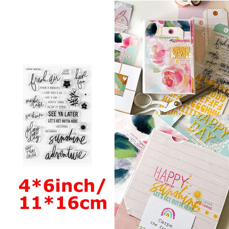 A-Z Capital Alphabets Number 0-9 Week Month Words Clear Stamps Thanks Loved Spring Happy Life English Letter DIY Craft 2022: 16