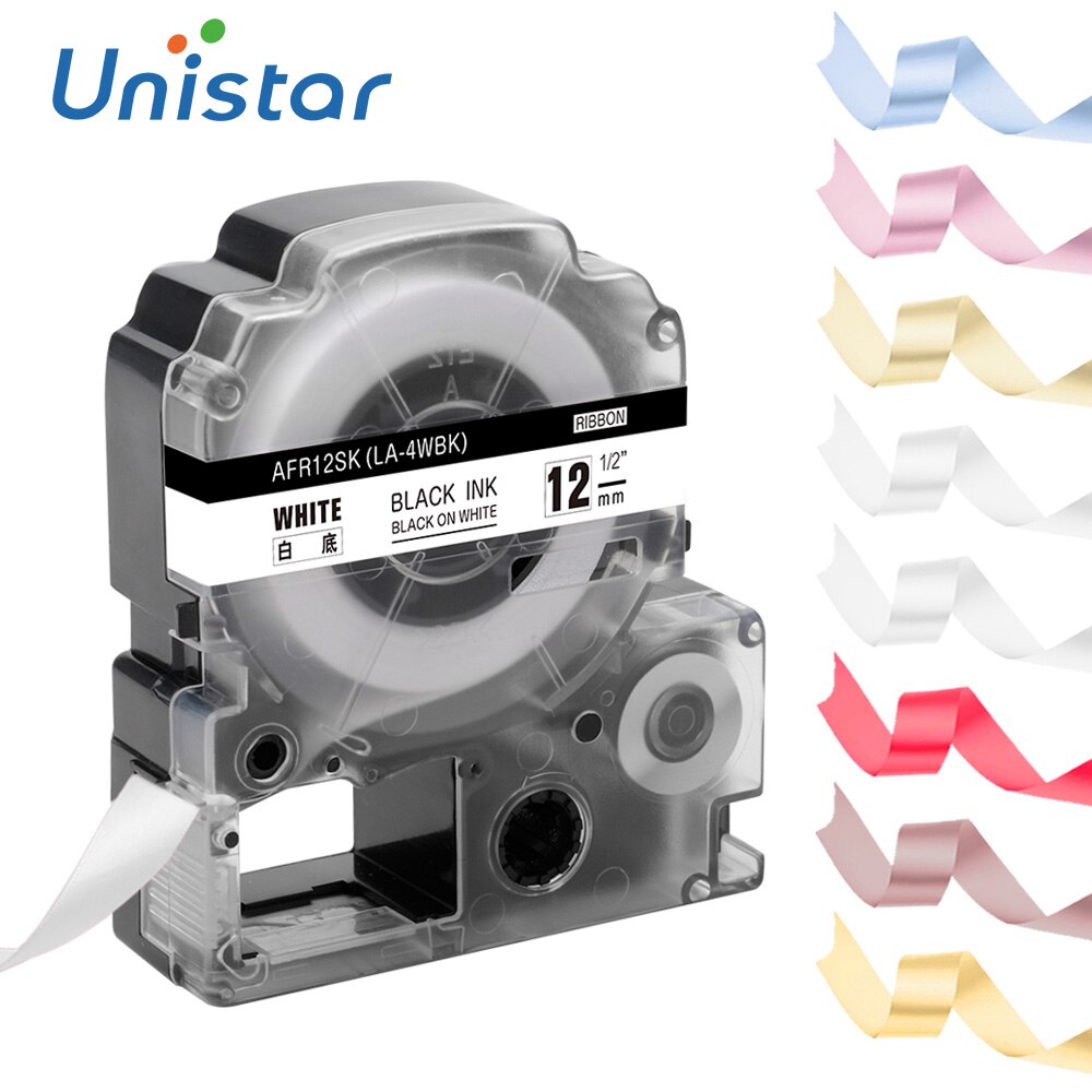 Unistar Compatibel Voor Epson Printer Satijnen Lint Tape 12Mm SFR12SK SA-4WKK SA-4KBK SA-4HKK SFR12PK Beste Voor Verpakking Diy
