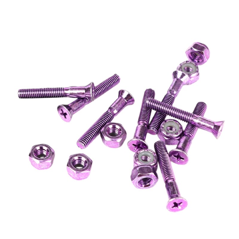 AKAGEAR 8Pcs Skateboard Screws for Installing Trucks Skateboarding Truck Gilt Screws Hardware: Purple