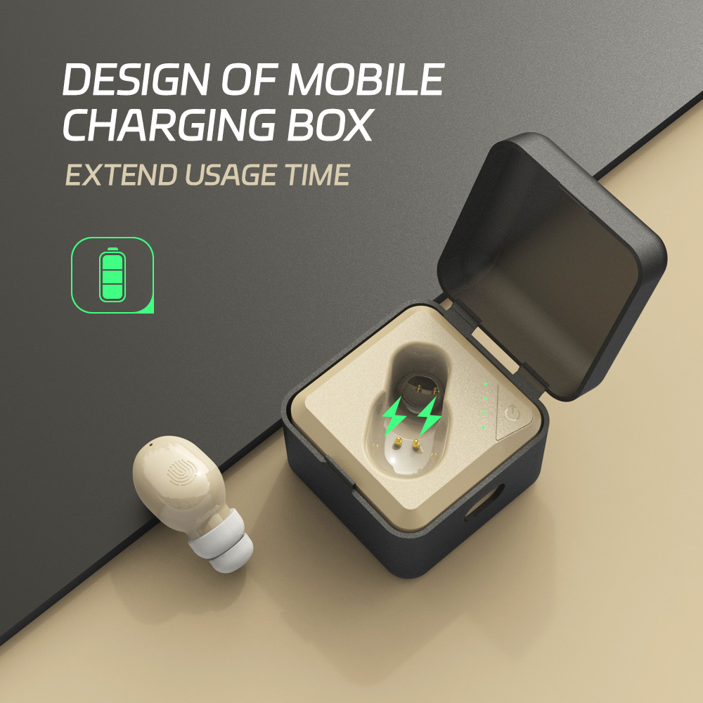Single ear charging case, auxiliary listening headphones, mini in ear noise reduction, elderly for hearing aid function