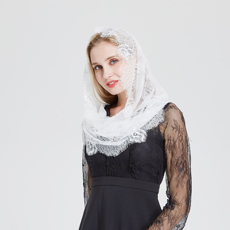 Leo anvi valkoinen pitsi huivi naisten mantilla kukka vintage inspiroitu pitsi morsiusjuhlat häähuivi päänpäällyste päähine