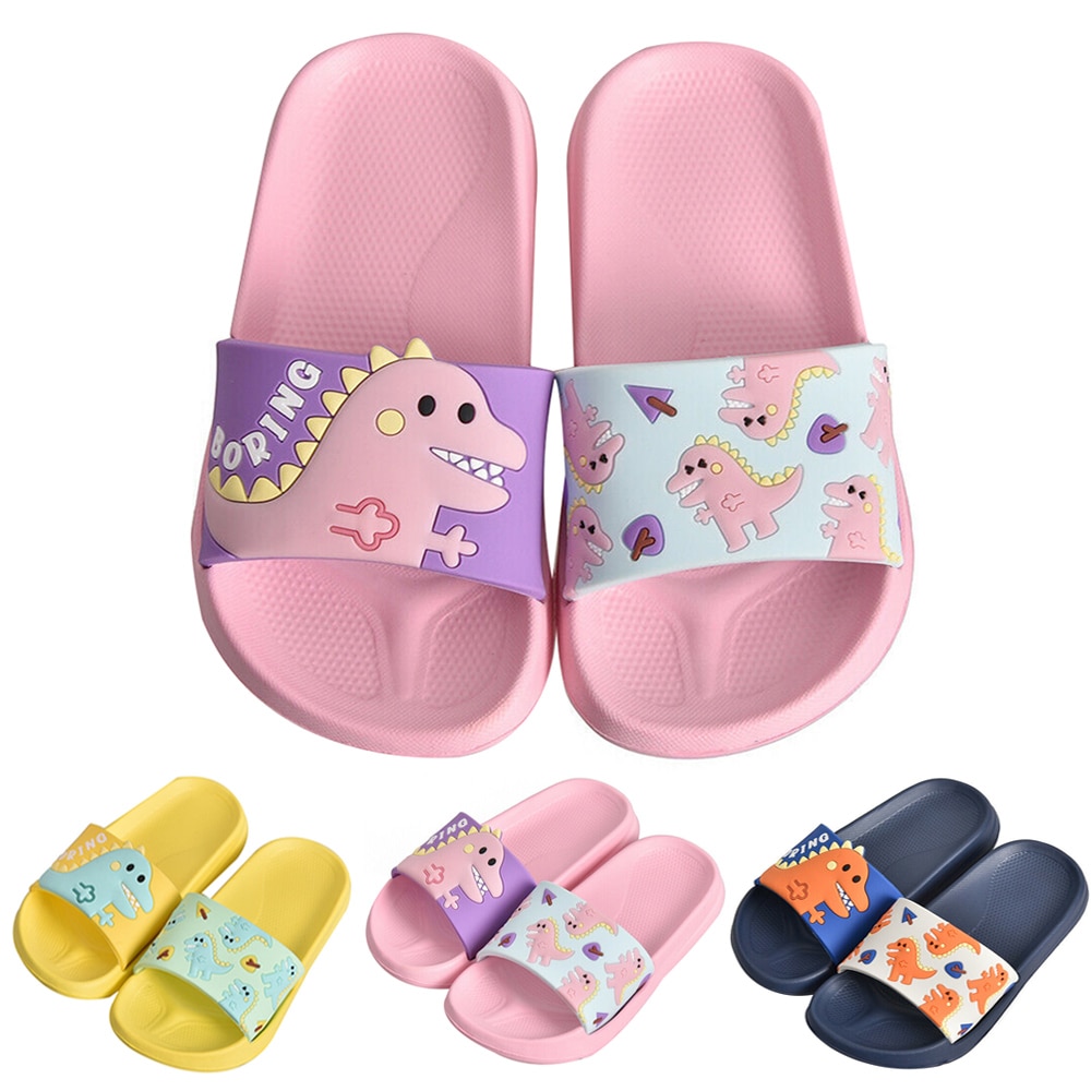 Barnebad hjemme tøffel på tøfler dinosaur tegneserie tøfler sommer Strand badetøfler unisex uformelle flate sko  d30