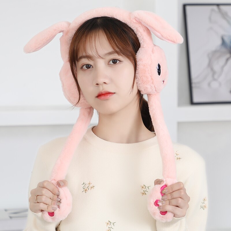 Earmuffs Headphones Fur Skiing Earmuffs Ear-Warmer Teenage Adult Winter Lovers Women Plush Girl Plain Autumn: Dark pink