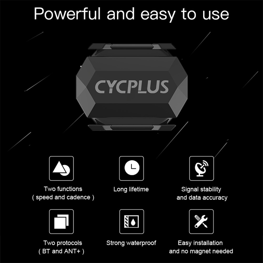 Bike Speed/Cadence Sensor 2-in-1 Sensor Wireless ANT+ BT for iOS Android Bike Bicycle Computer Fitness Tracker Speedometer