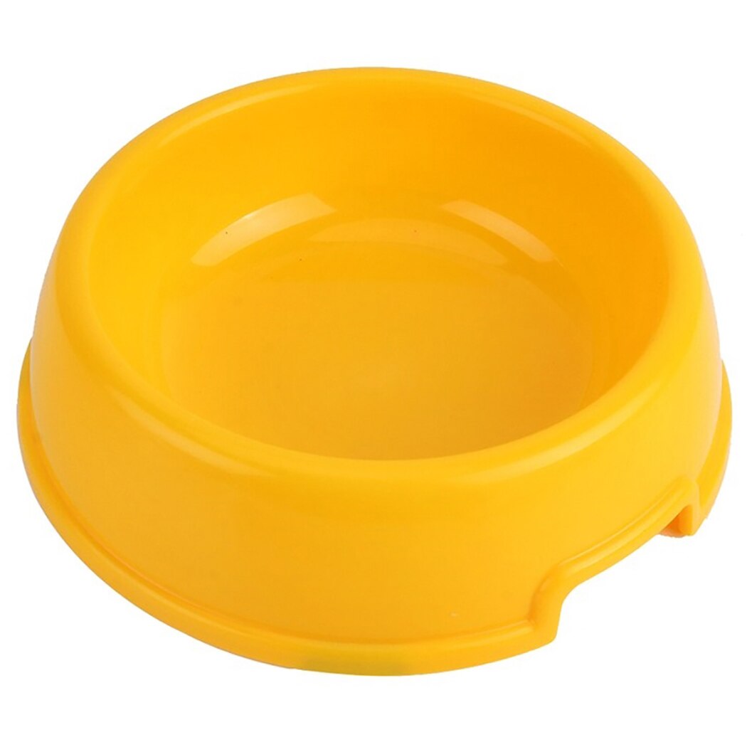 Safety Cute Multi-Purpose Candy Color Plastic Dog Bowls Feeding Water Food Puppy Feeder Cat Dog Bowls Pet Feeding Supplies: YELLOW