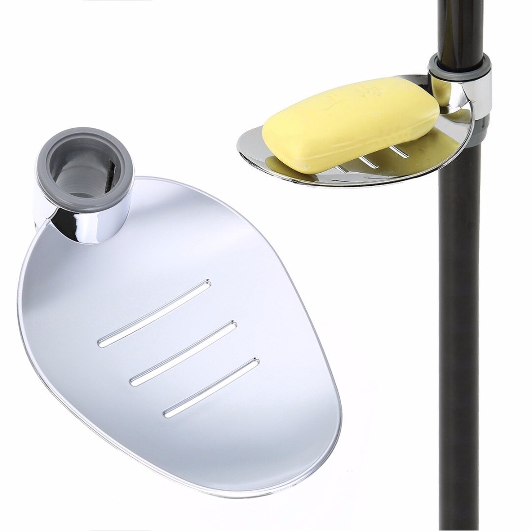 Bladform krom sæbeholder badeværelse bruser sæbeskål holder bakke riser rail diameter 25mm majitr