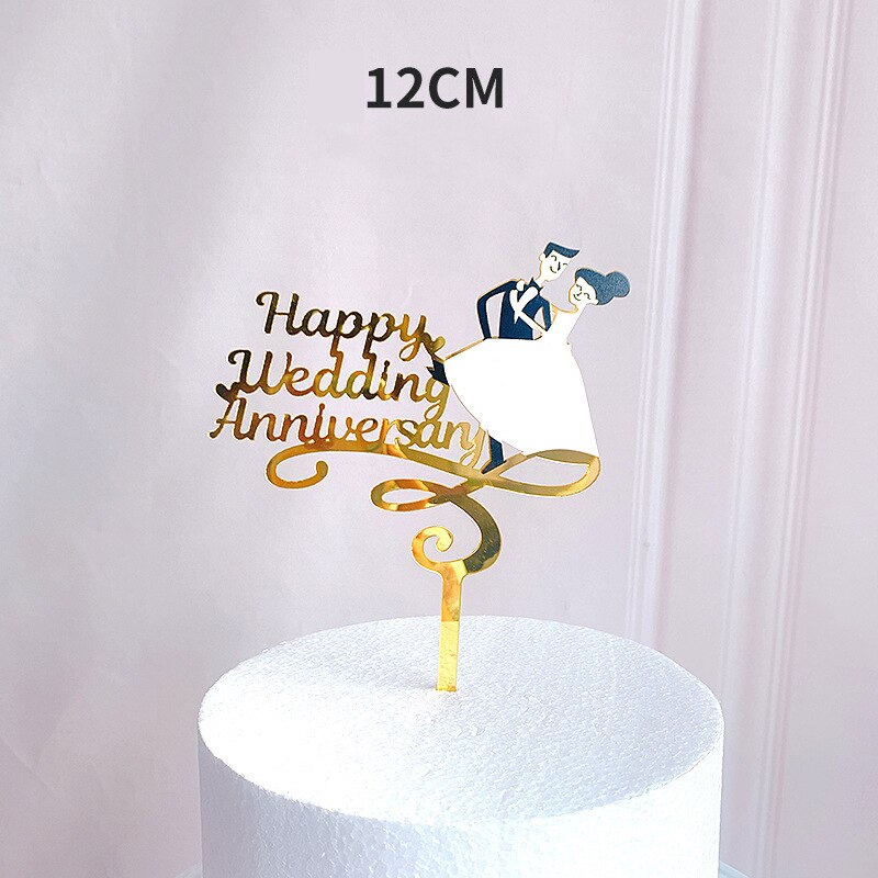 Joyeux anniversaire gâteau Topper acrylique lettre décoration de gâteau fournitures de fête joyeux anniversaire noir gâteau décorations: A4
