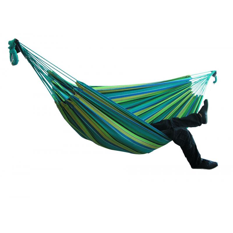 Outdoor Canvas Hammock Furniture Canvas Fabric Spreader Bar Hammock Tent Camping Swing Hanging Two-Person Hammock Chair Bed