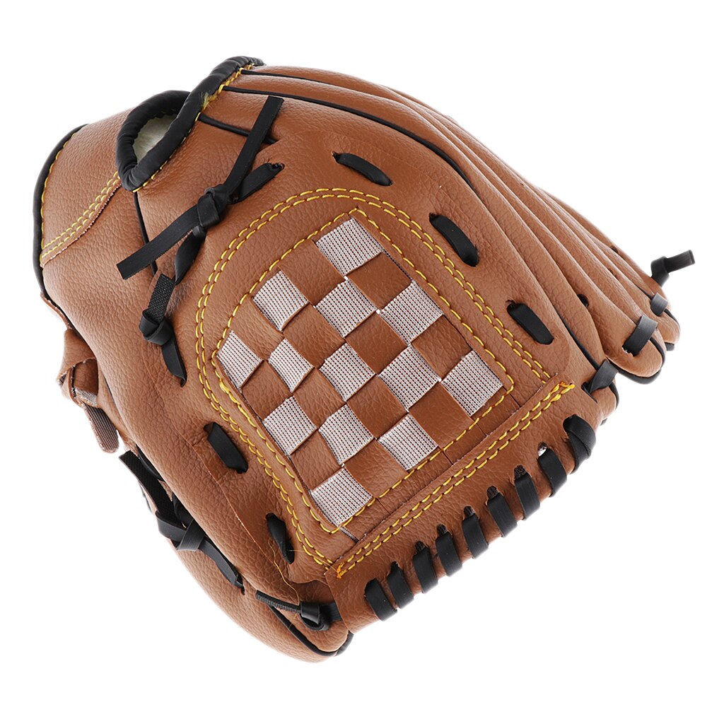 Pu Lederen Softbal Handschoenen Mitts Rechterhand Thrower Baseball Catching Mitts: Brown