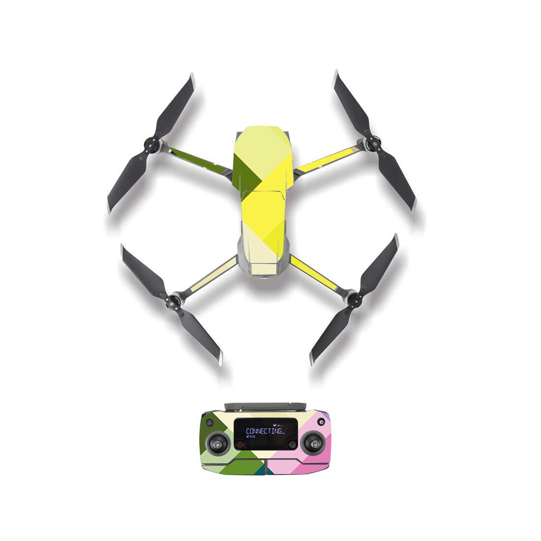 Pegatina de piel de estilo de bloque colorido para DJI Mavic 2 Pro y Zoom, película de protección de batería de cuerpo de control remoto para Dron, 18 estilos: YSDJM20060