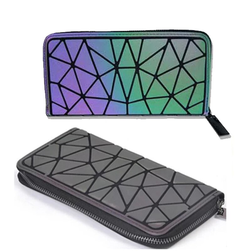 Women's Shoulder Bags Luminous Top-Handle Hologram Geometric Female Wallets and Purse luxury Sets: wallet