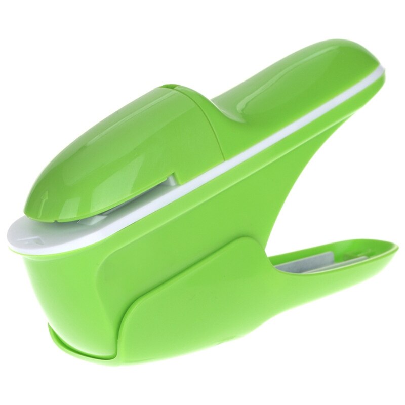 No Staples Nail Free Stapler Mini Cute Paper Book Binding Stapling Machine Stapleless Staplers Stationery Office Supplies: green