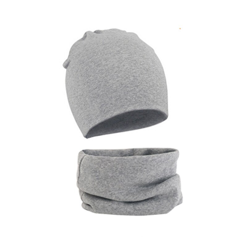 2 Teile/satz Weiche Baumwolle Baby Hütte Schal Einfarbig Herbst Winter Warme Baby Jungen Mädchen Kappe Mützen freundlicher Hütte Motorhaube