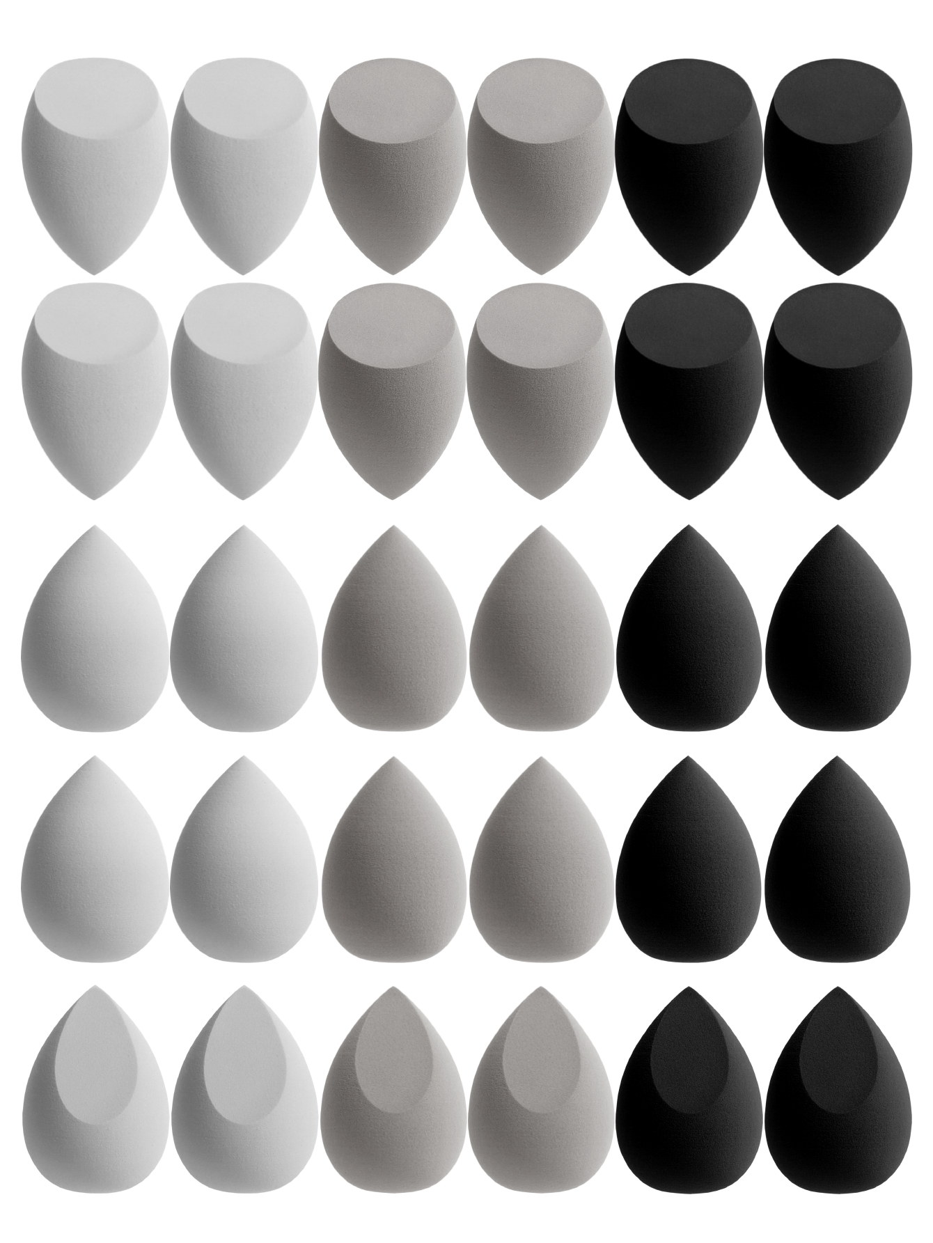 30 make-upsponsjes voor foundation, een gemengde make-upspons voor vloeibare, crèmige en poederfoundation, geschikt voor oneffenheden en in meerdere kleuren.: Groente