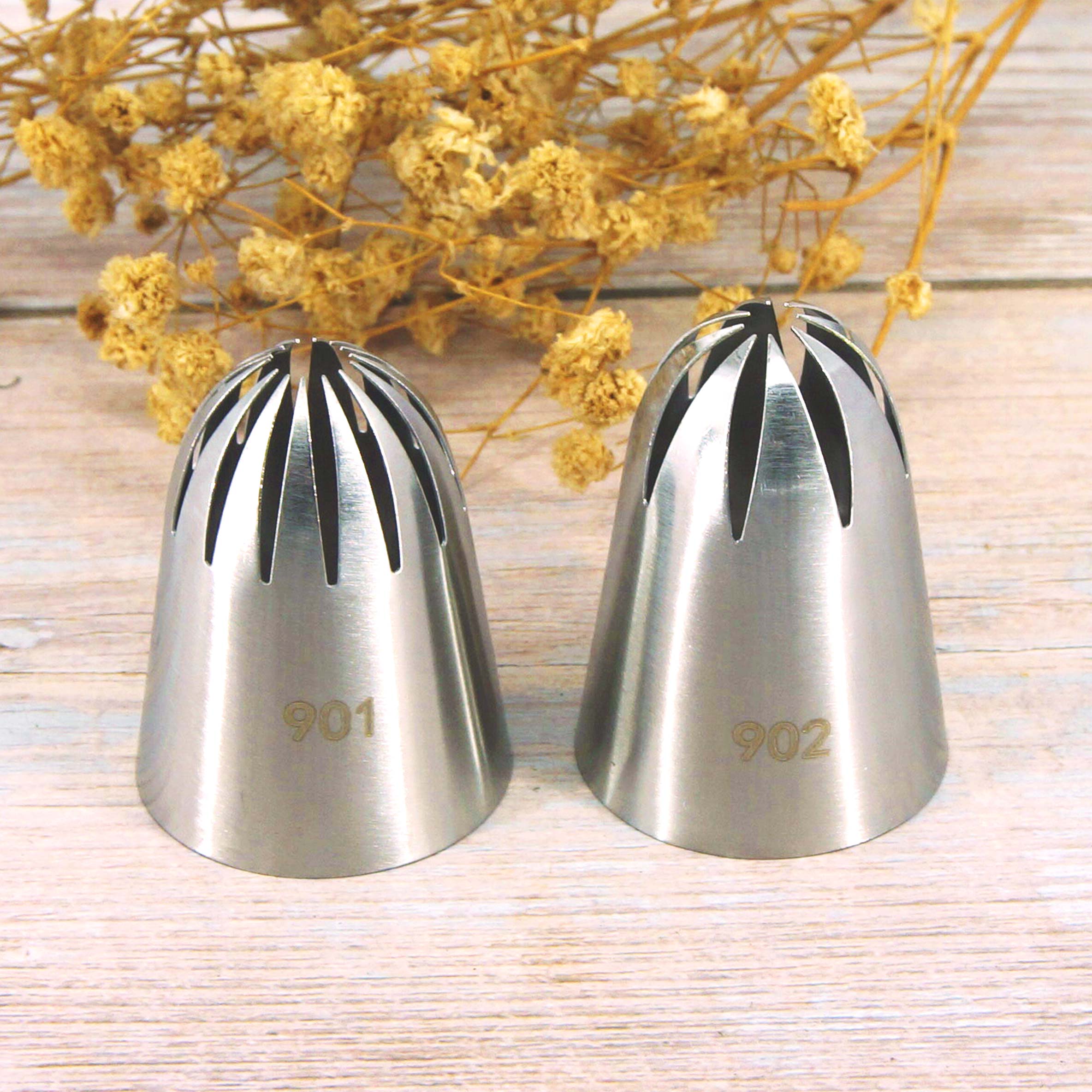 #901 902 Cake Decorating Pastry Piping Nozzle Icing Tips 14 teeth Bakeware Kitchen Cookies Tools Stainless Steel: 901 902
