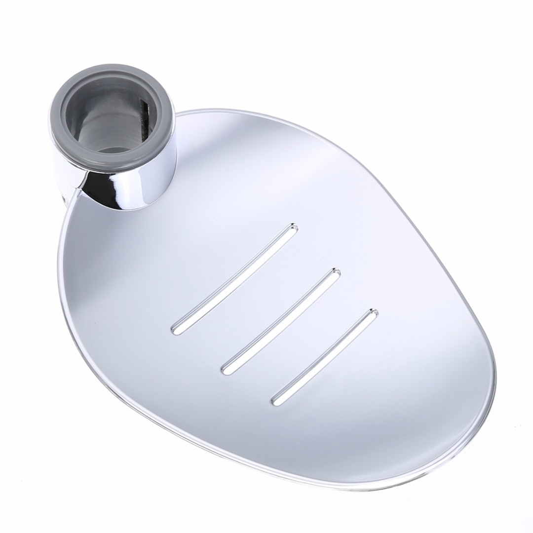 Bladform krom sæbeholder badeværelse bruser sæbeskål holder bakke riser rail diameter 25mm majitr