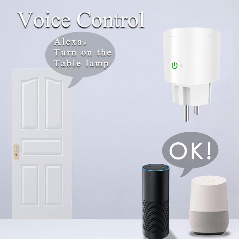 WIFI Smart Plug Socket 16A/10A Power Monitor EU Plug Control Smart Timing Socket Wireless Outlet Voice Intelligent Control Alexa