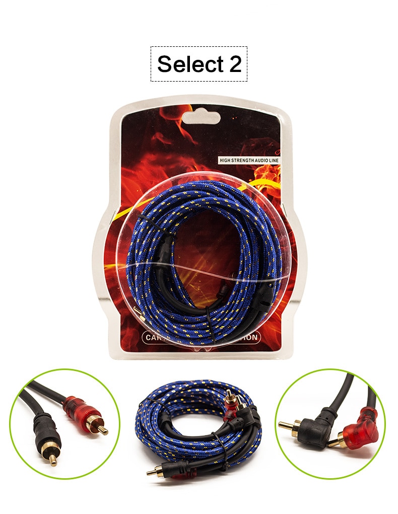 Câble audio de voiture 4.5m câble audio RCA amplificateur de subwoofer de voiture fil spécial