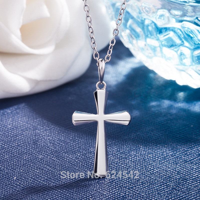 Klassische einfache 925 Sterling silber kreuz anhänger zubehör frauen 925 echten schmuck