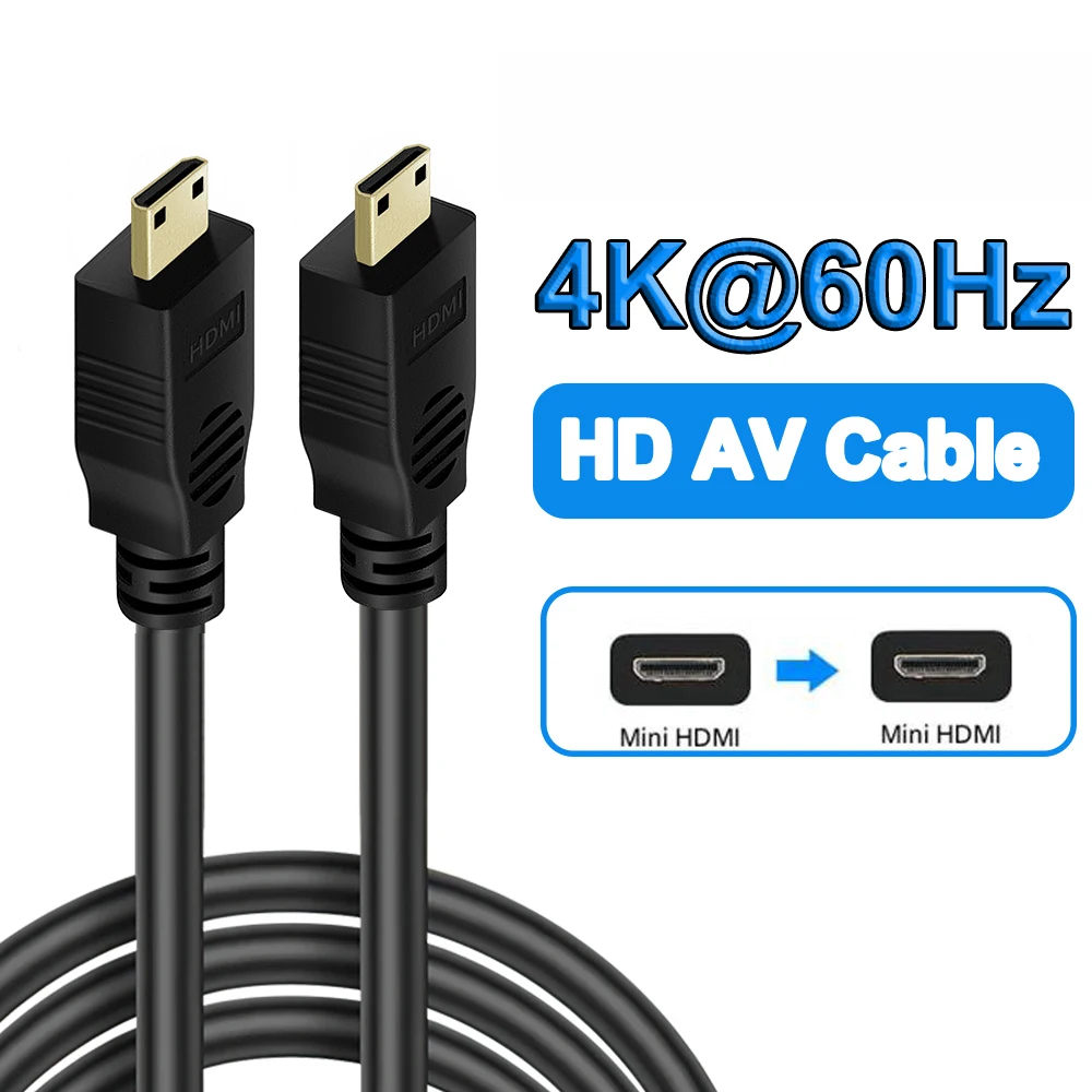 Mini câble HDMI Double tête Mini cordon HDMI 4Kx2K @ 60HZ convertisseur vidéo 5 pieds 1.5M câble pour ordinateur portable TV