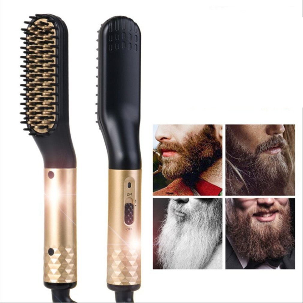 Electric Beard&Hair Straightener For Men Curling Hair Styler Straightening Straightener Heat Brush With Side Hair