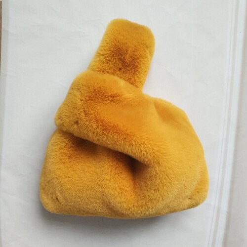 Zachte Pluche Luipaard Dames Handtassen Mode Winter Dames Kleine Tote Evening Clutch Purse Luxe Vrouwelijke Mini Schoudertas: yellow