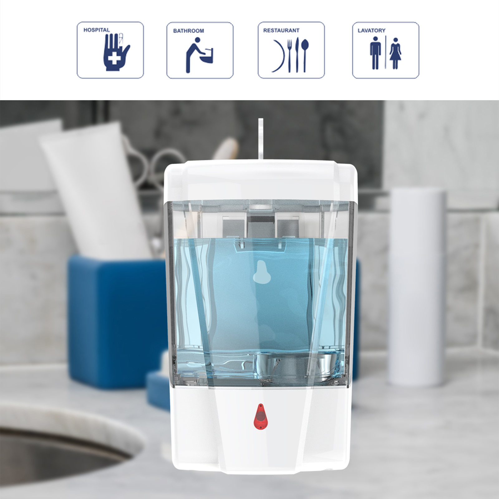 700Ml Automatische Sensor Zeepdispenser Wall Mounted Vloeibare Sanitizer Dispenser