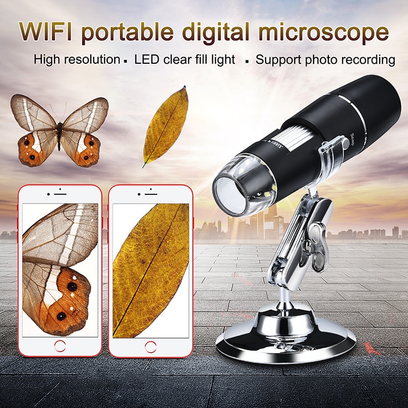 1000x digitale microscoop wifi microscoop vergrootglas camera 720p standaard voor android ios ipad digitale microscoop met 8 led-lampjes