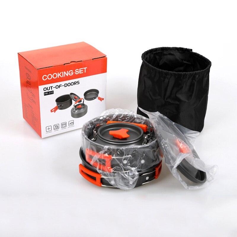 Camping Cookware Kit Set Water Kettle Pan Pot Travelling Hiking Picnic BBQ Tableware Equipment Outdoor Aluminum Cooking