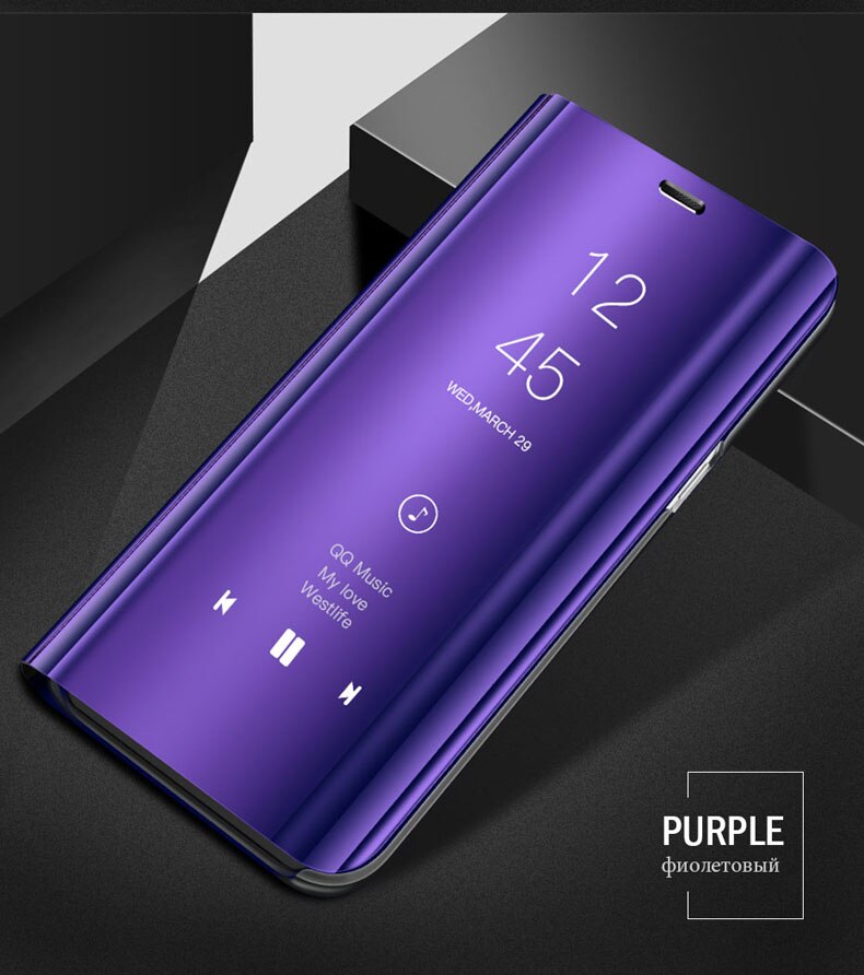 On For Huawei P9 p9 case cover 5.2" flip Smart Mirror protective phone pocket On For Huawei P9 case EVA-L09 EVA-L19 EVA-L2 cover: Purplish blue