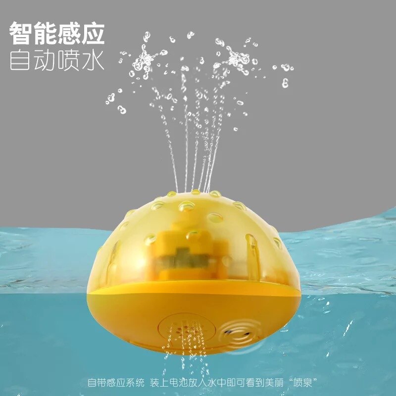 Water and land two play baby bath toy electric light toy induction squirt ball baby shake sound bath toy